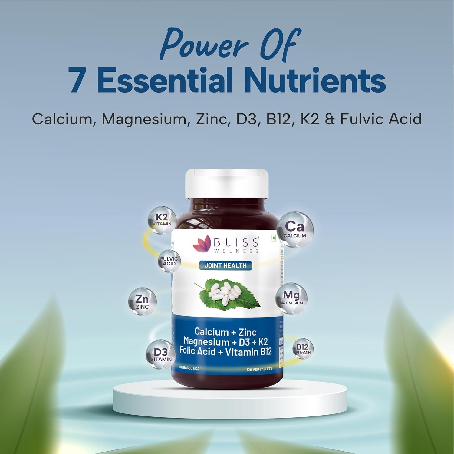 Bliss Wel.ness Calcium Magnesium Zinc 120 Tabs Pack of 3