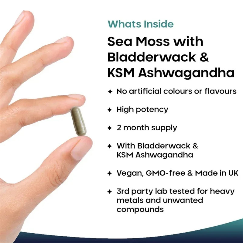 Sea Moss 120pcs, Support Thyroid Function, Boosts Immunity, Promote Metabolism
