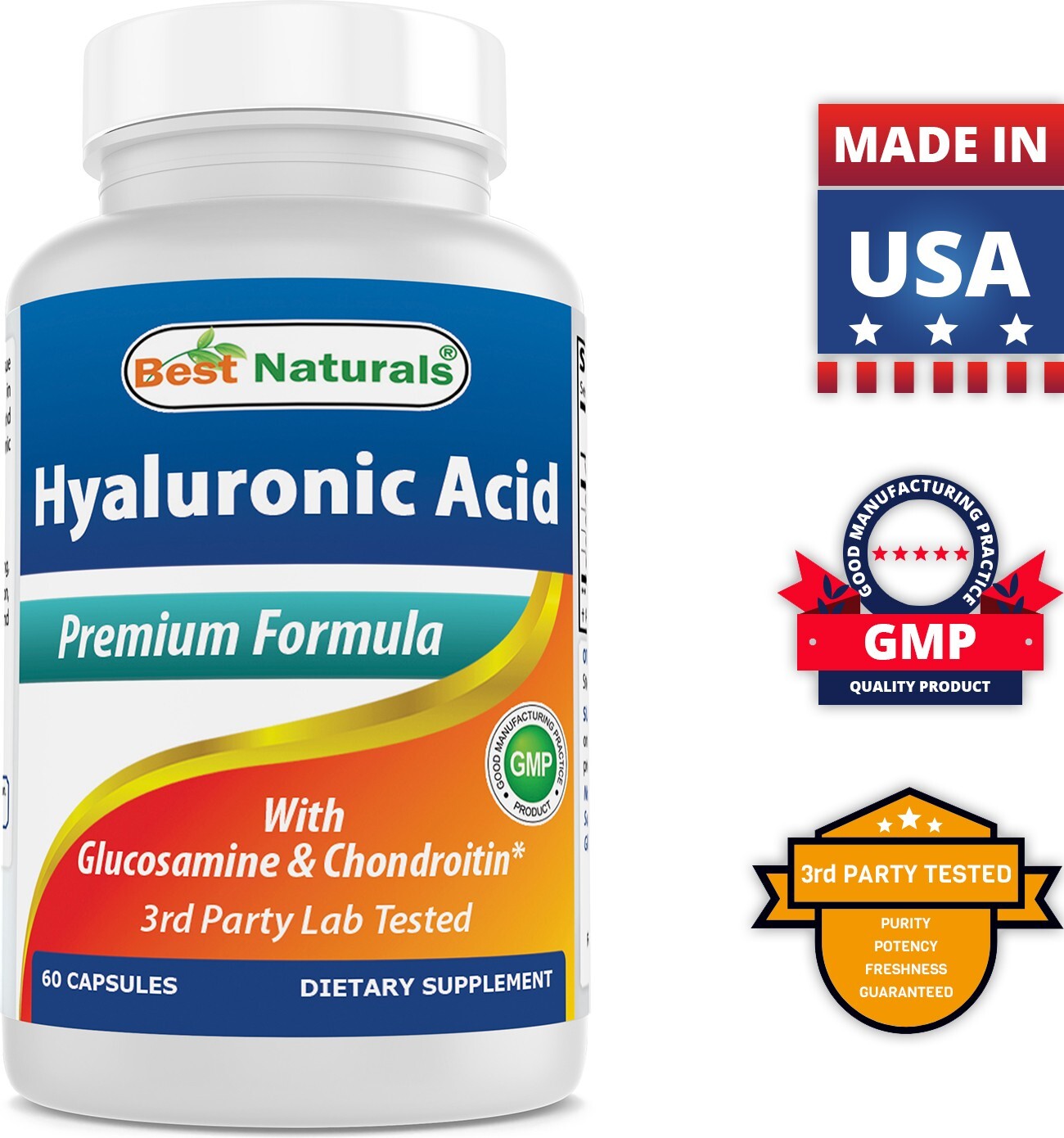 Best Naturals, Hyaluronic acid 100 mg 60 Capsules *Joint Health*