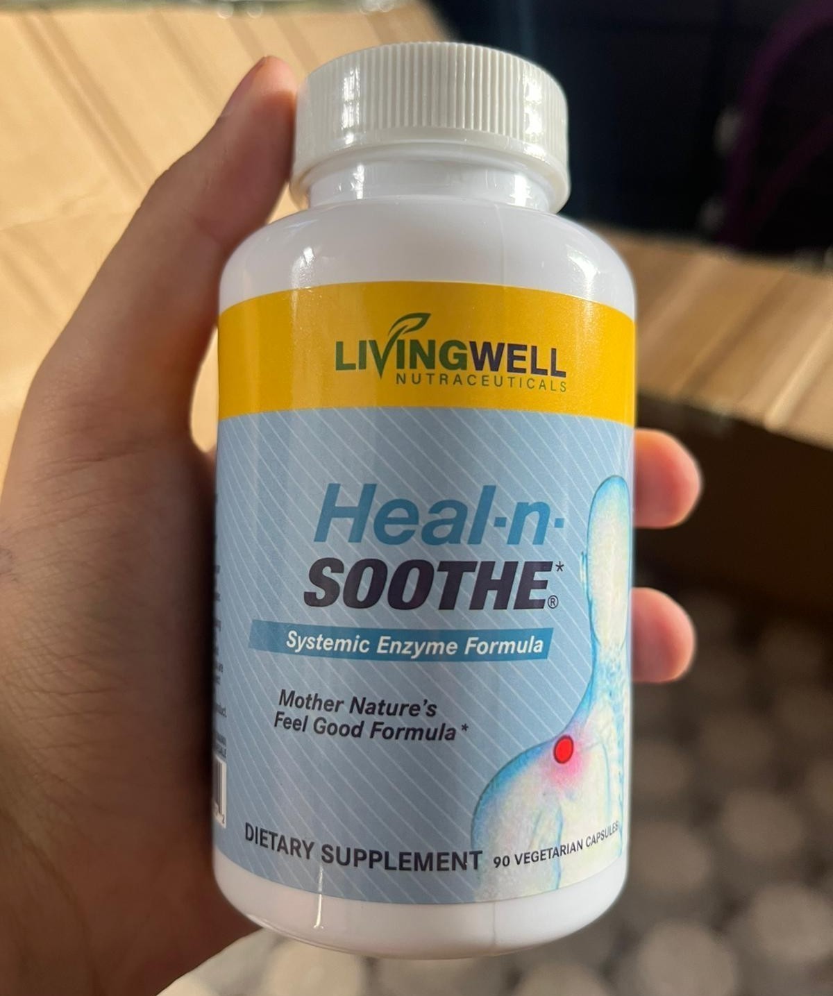 LivingWell Nutraceuticals Heal-n-Soothe Systemic Enzyme Supplement 90 Capsules