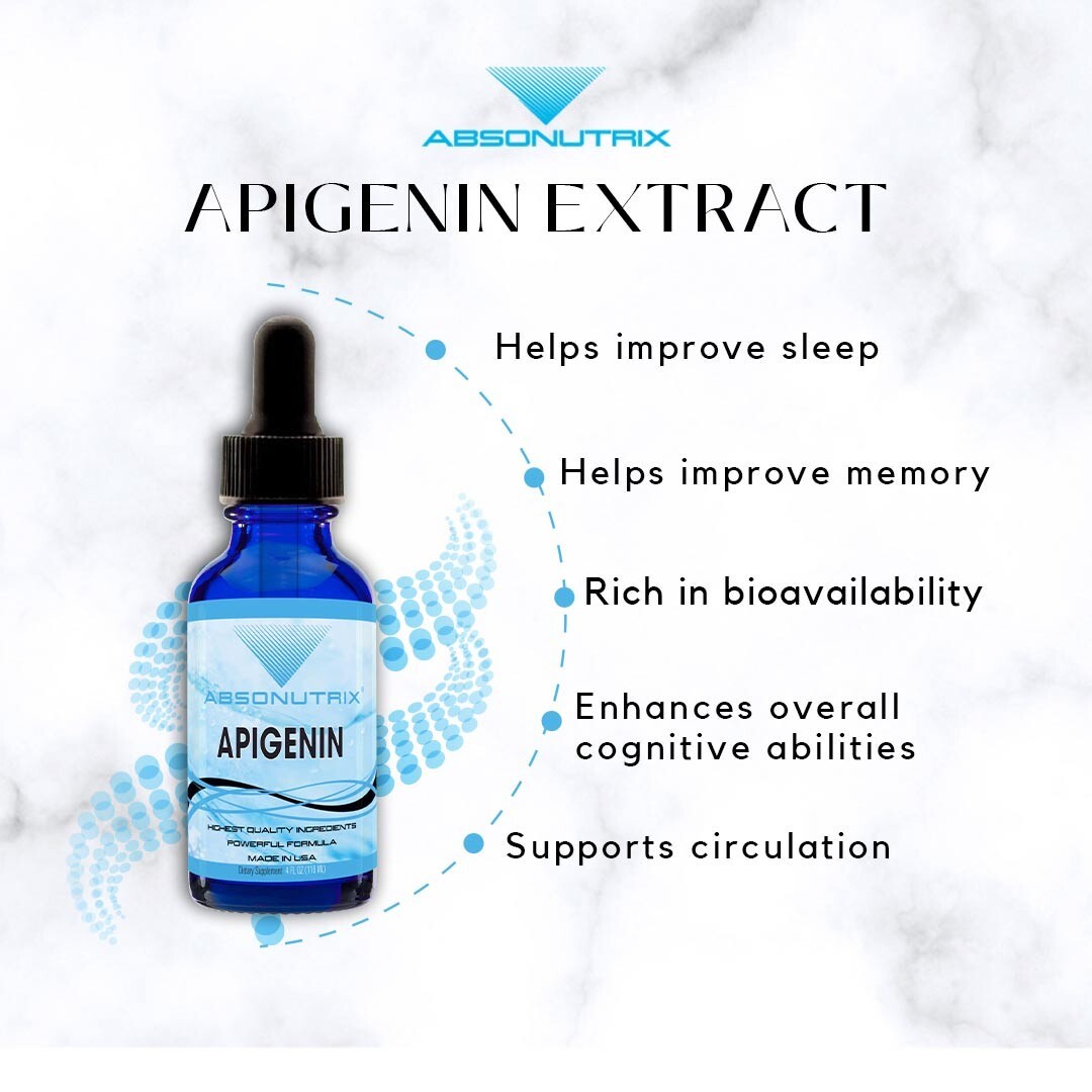Absonutrix Apigenin 75 mg per Serving, 4 Fl Oz Bottle, 200 Potent Servings