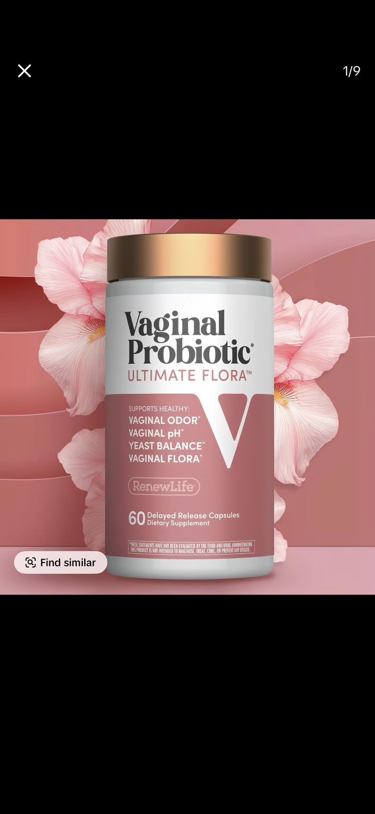 Renew Life Vaginal Probiotic for Women – Ultimate Flora – 6 Billion CFU – 60 Cap