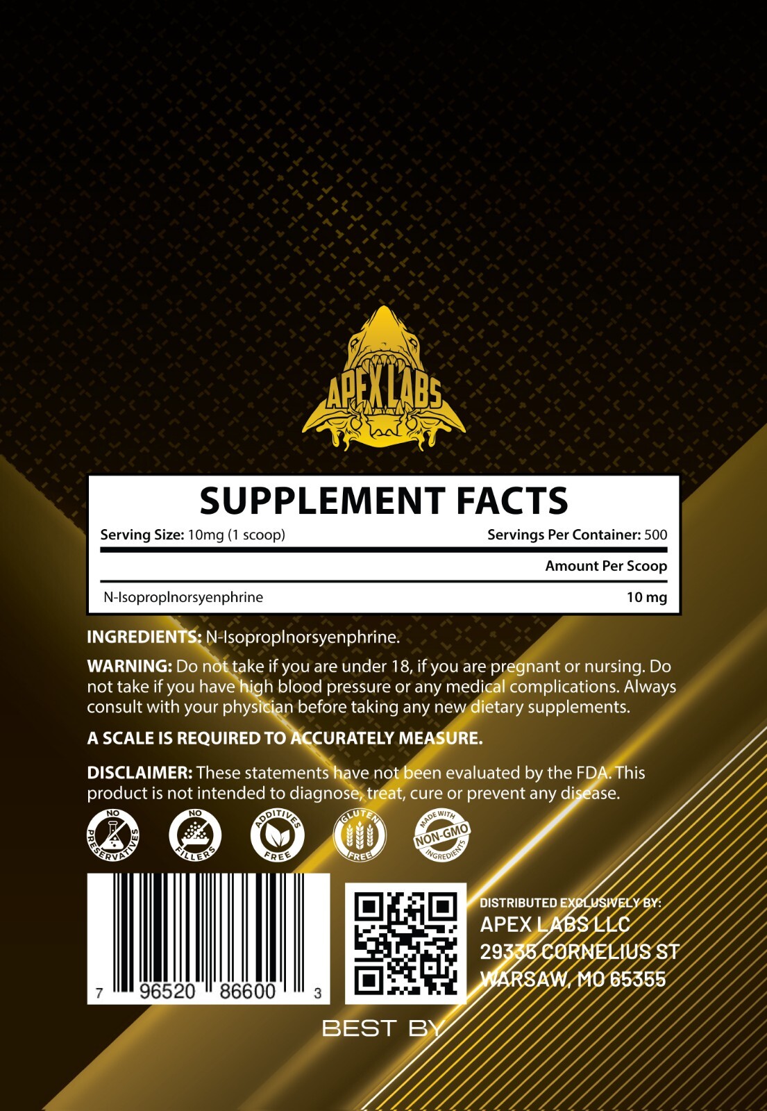 Synephrine MAX Powder | 100% Pure N-Isopropylnorsynephrine | Scoop Included –