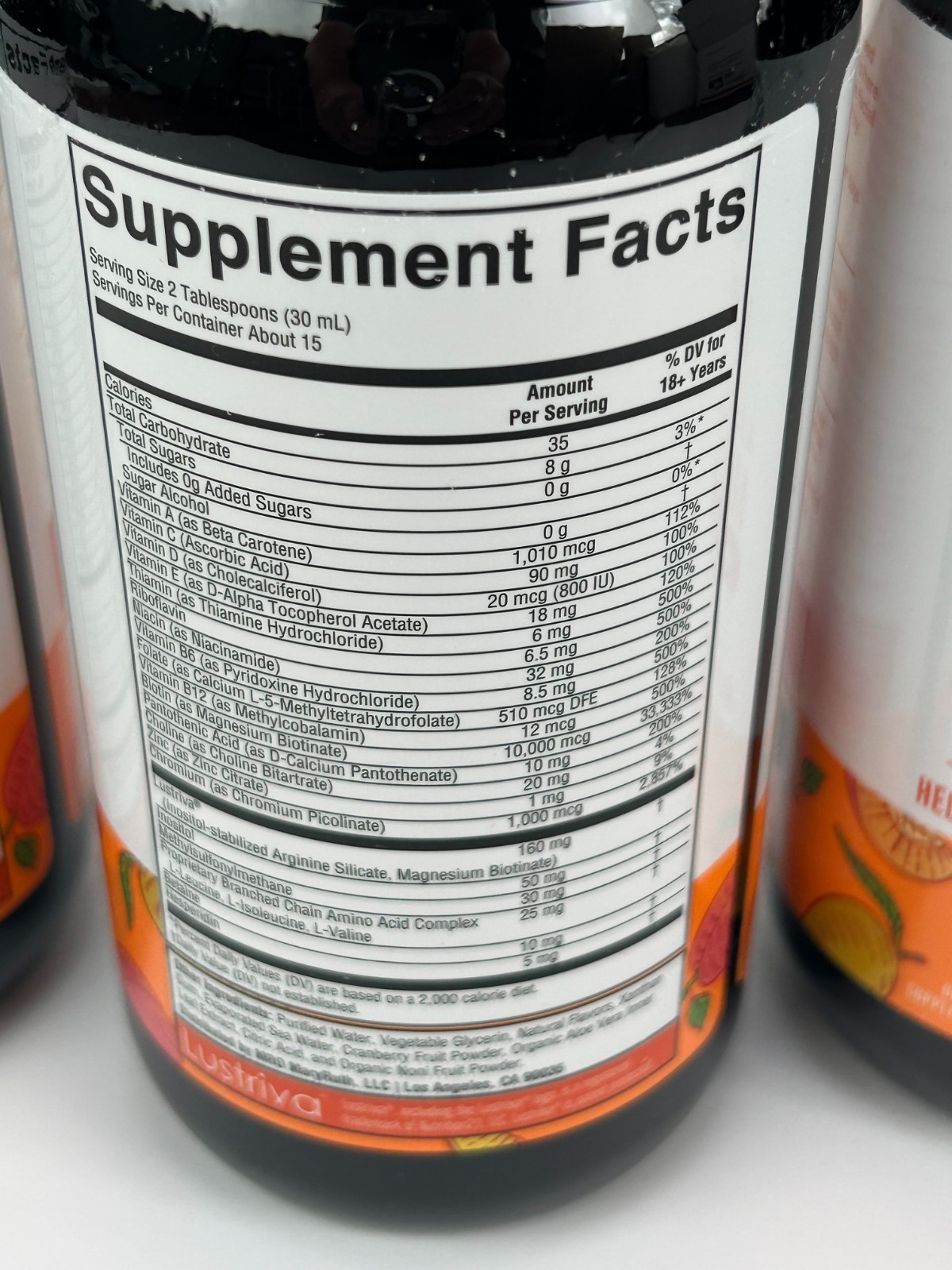 Genuine Mary Ruth’s Multivitamin + Hair Growth | 3 Pack | Peach Mango 15.22 oz