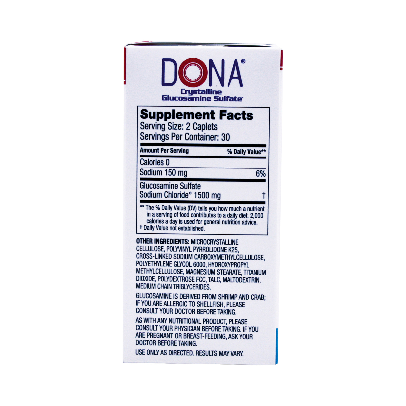 Dona Crystalline Glucosamine Sulfate 750 Mg, 60 Count – Pack of 3