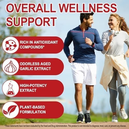 Odorless Garlic 7500Mg per Servings, 300 Softgels | 2 Years Aged Garlic Extra…