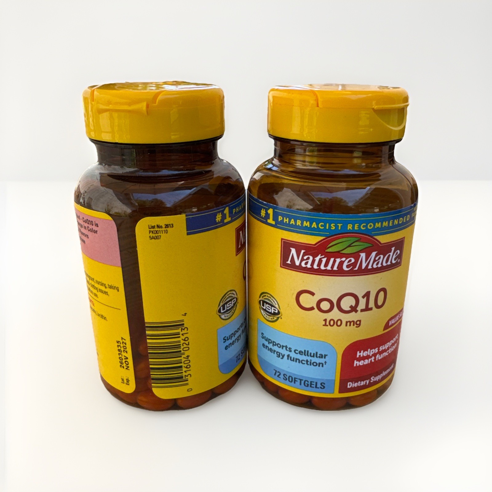 2 Pack Nature Made CoQ10 100 MG Dietary Supplement 72 Softgels X2 =144 EXP 1/28