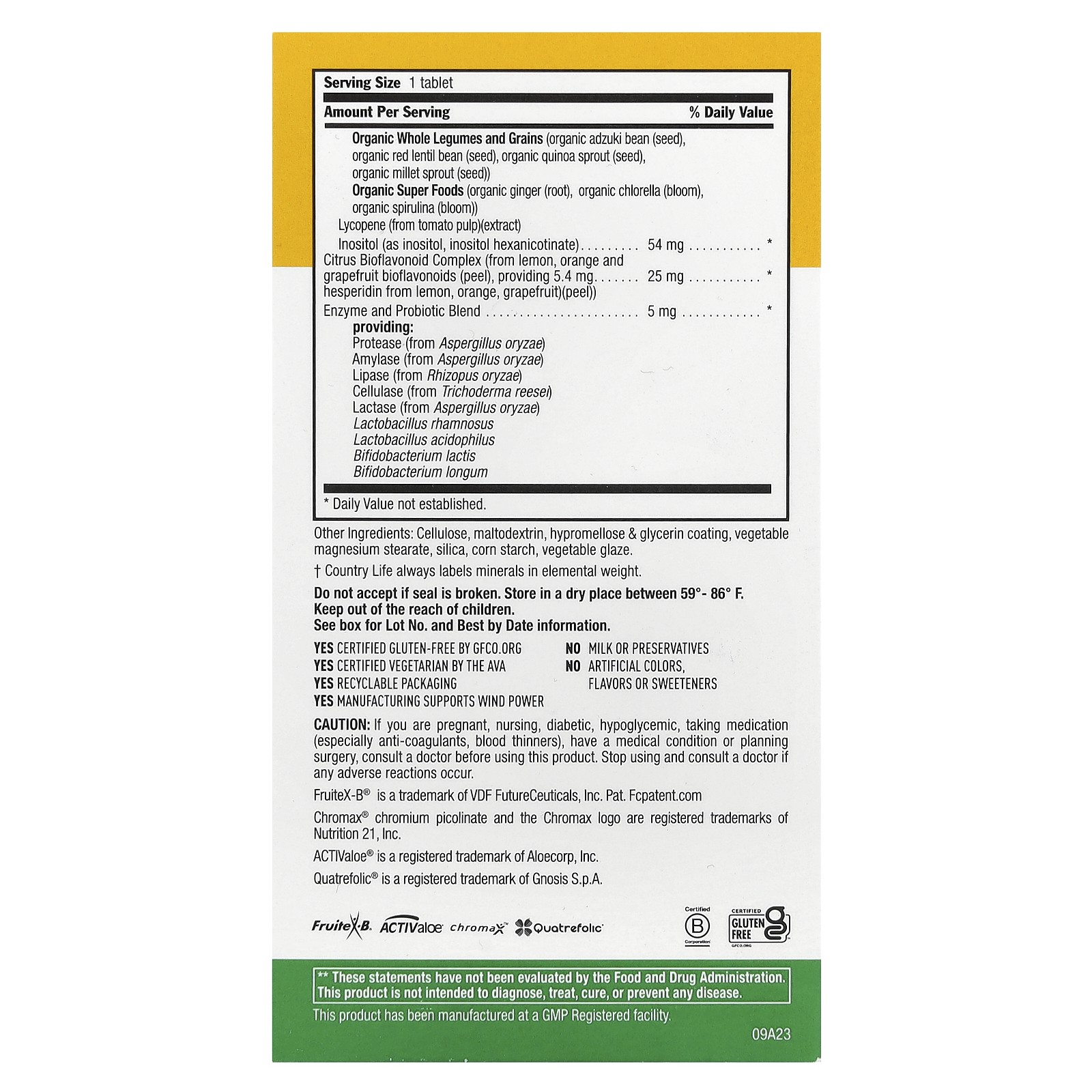 Country Life Core Daily-1 Multivitamins Men 60 Tablets Gluten-Free, GMP Quality