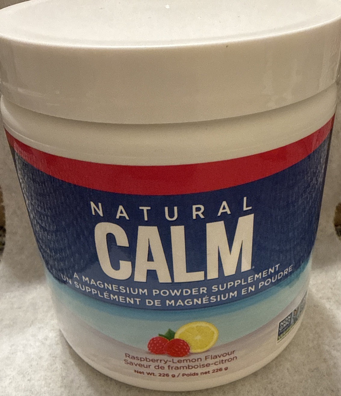 Natural Calm Magnesium Powder Supplements 8 oz, RASPBERRY/LEMON Exp. 02/2028New