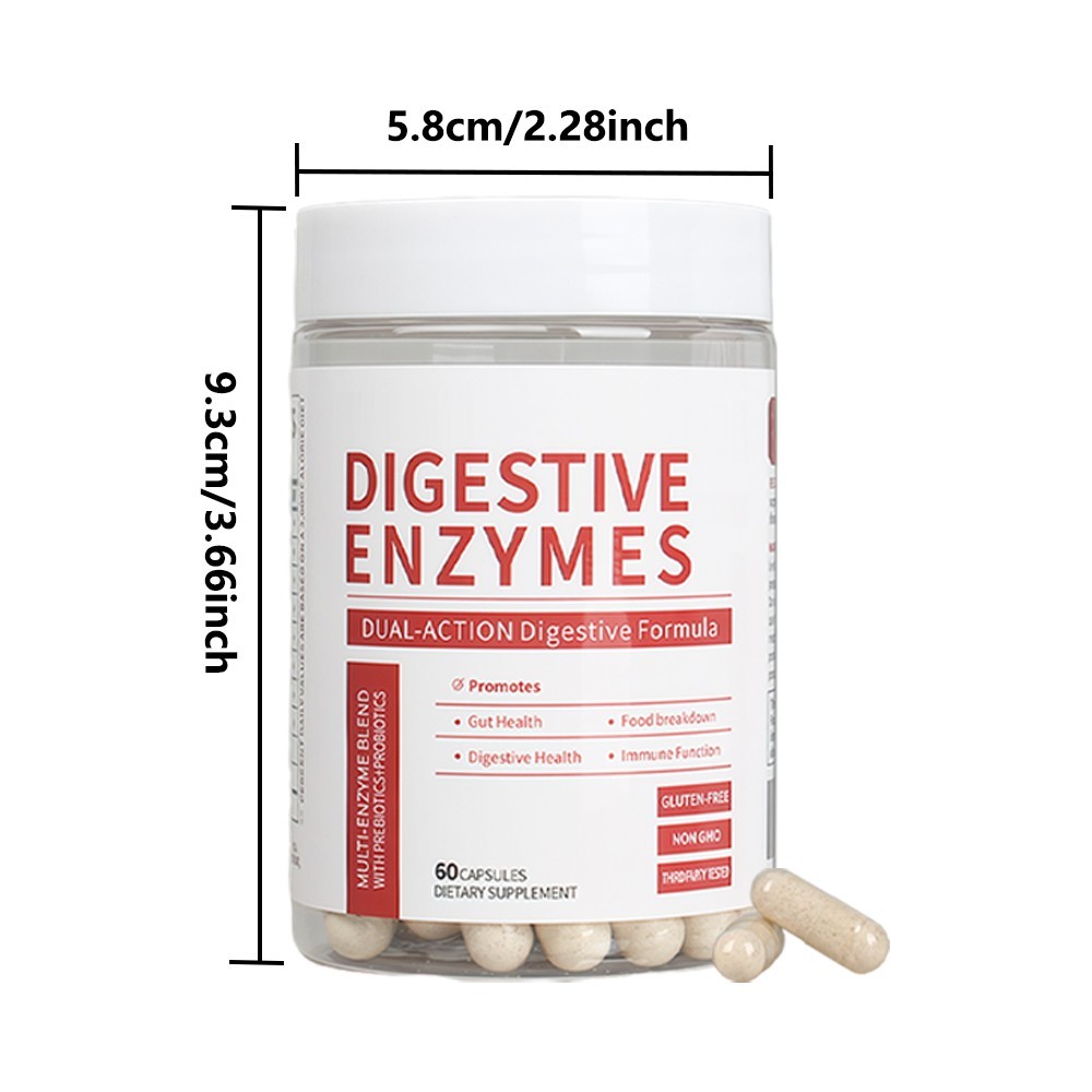 ESUNM Dual-Action Digestive Enzymes,Multi Enzymes+Probiotics+Organic Prebiotics