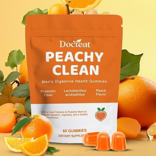Peachy Clean Prebiotic Fiber Gummy, Clean Fiber Gummies for Men