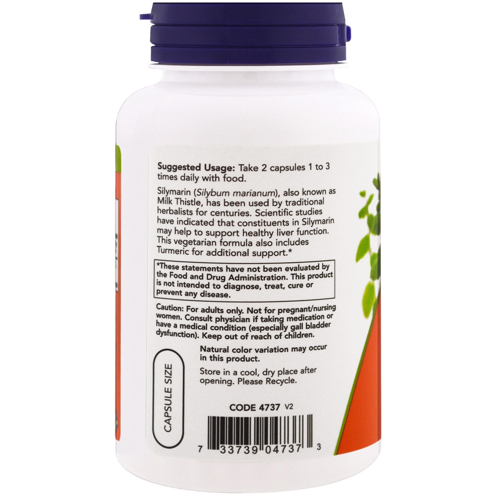 Now Foods Silymarin Milk Thistle Extract 150 mg 120 Veg Capsules GMP Quality
