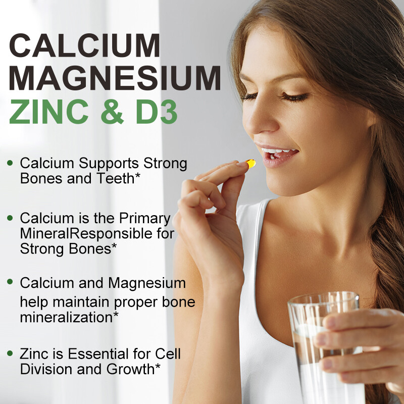 240PCS Calcium Magnesium Zinc Capsules – Support Bone Strength & Muscle Function