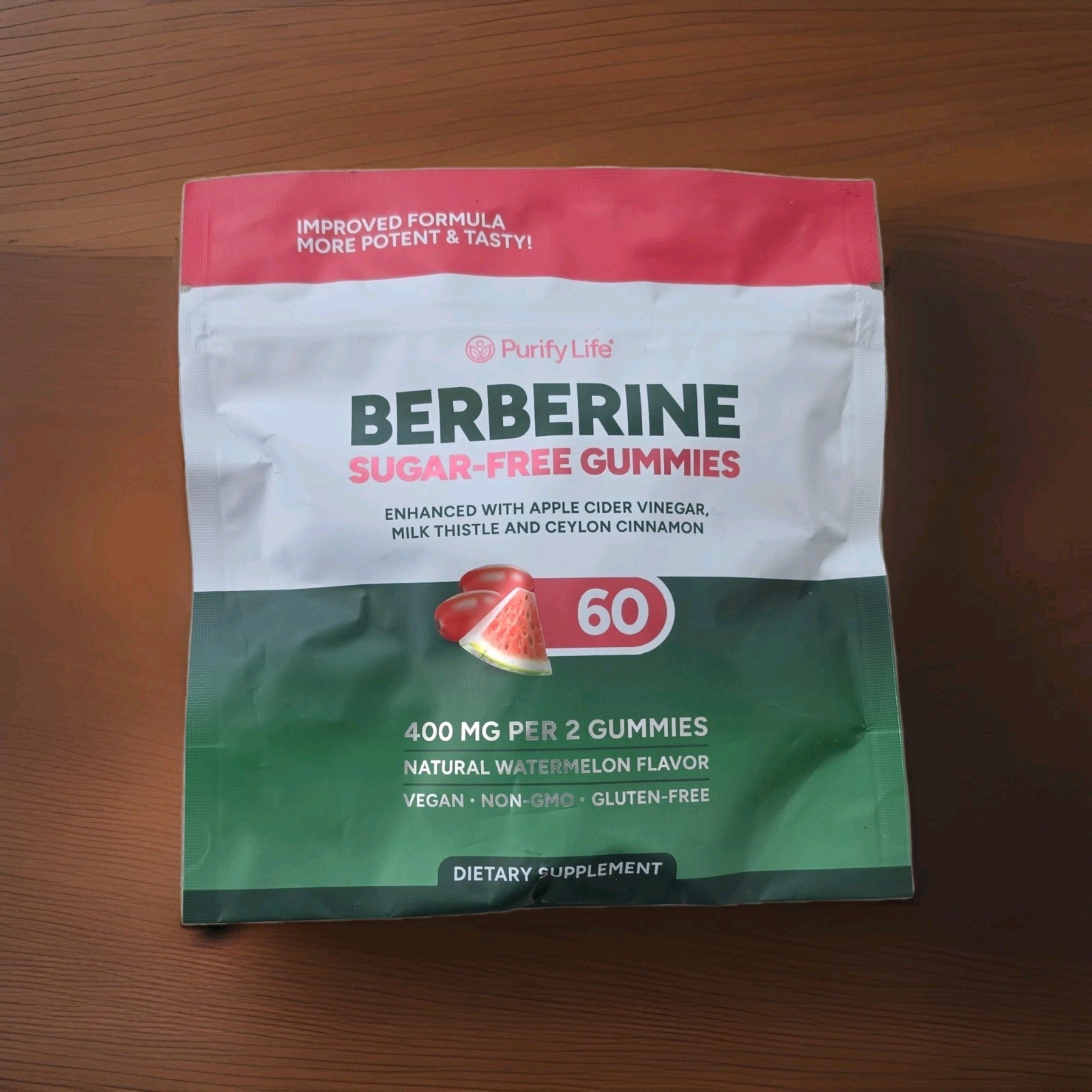 Berberine Gummies 60ct 400mg/2 Vegan Sugar-Free Watermelon Weight Loss