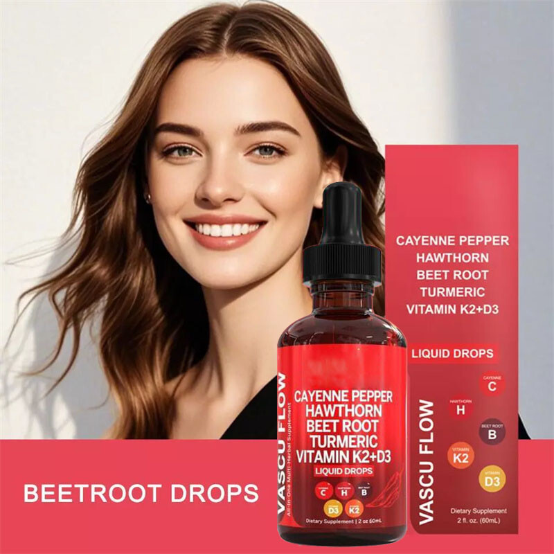 Nutra Cayenne Turmeric Vascu Pepper Flow Beet Root Liquid Vitamin Hawthorn Drops