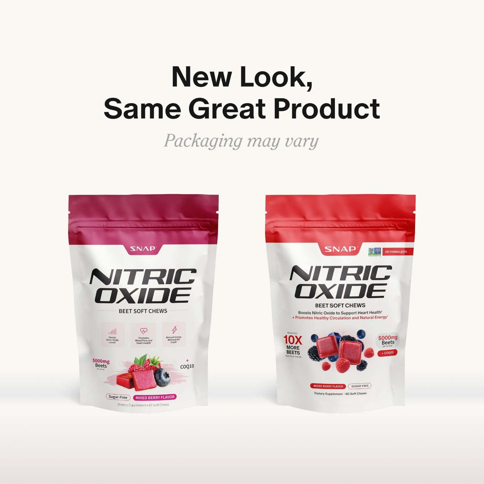 Nitric Oxide Beet Root Chews – 60 Sugar-Free Soft Chews, CoQ10 & Acai, Energy &