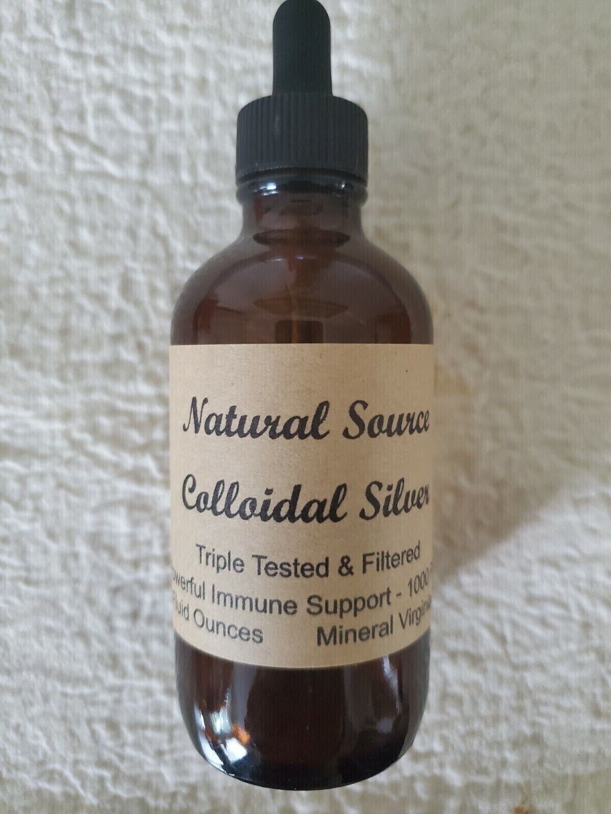 Colloidal Silver 1000 PPM – 4oz Glass Dropper Bottle