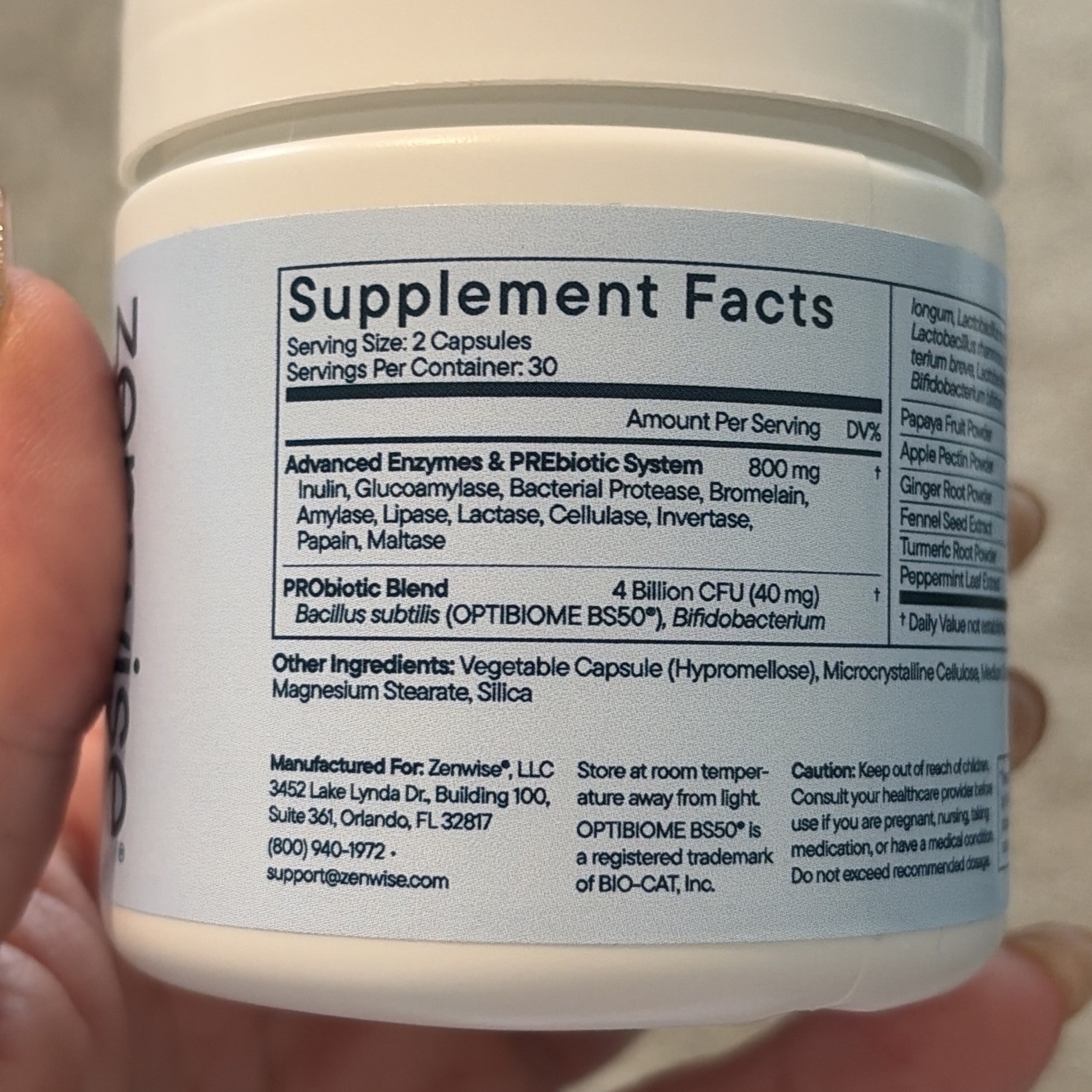 Zenwise Digestive Enzymes Daily Digestive Support 60 Capsules