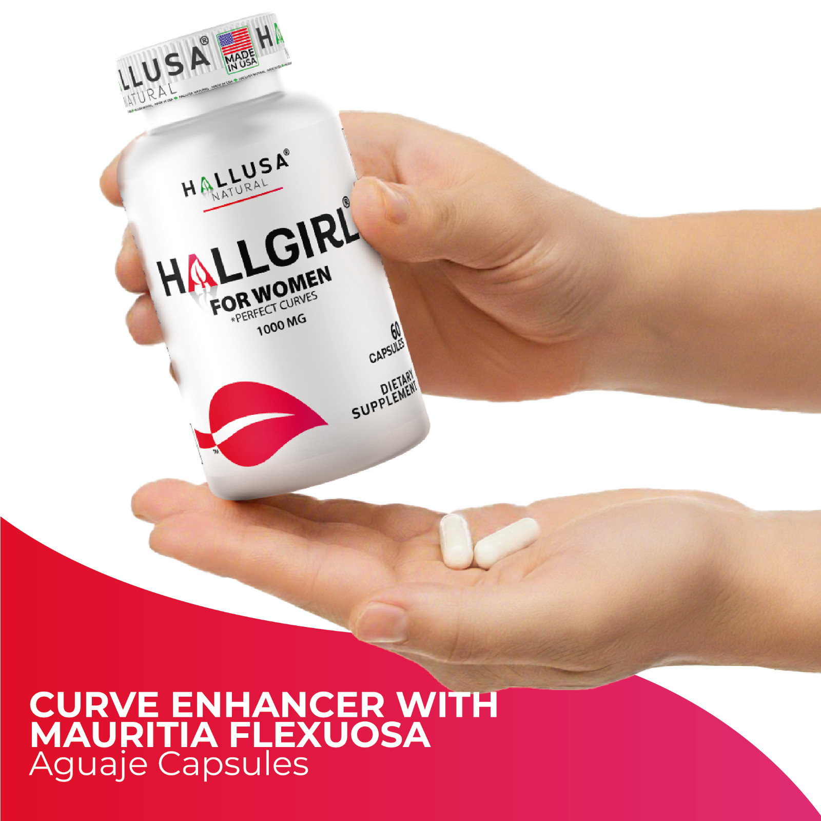HALLADY 1000 mg – Aguaje Curves – Premium supplement for women 60 CAP