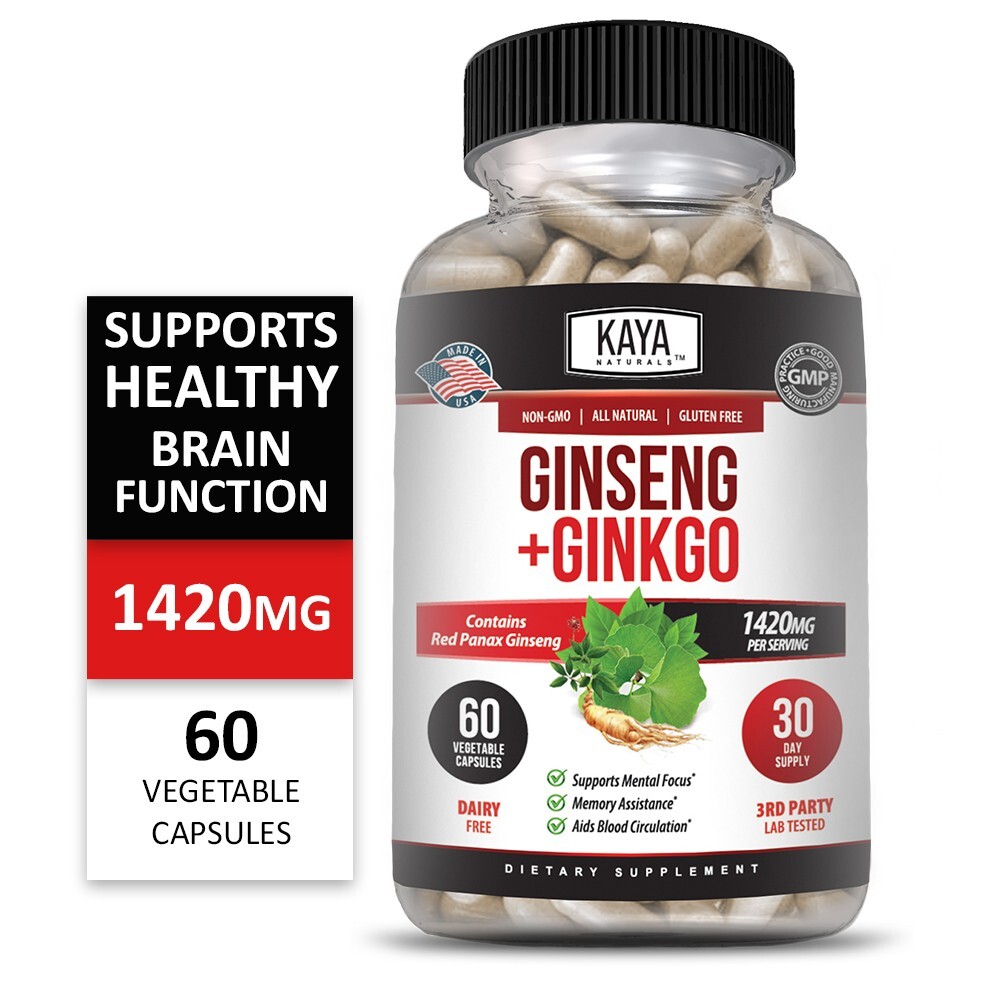 Ginseng + Ginkgo Biloba for Brain Function, Blood Circulation, Anti Inflammation