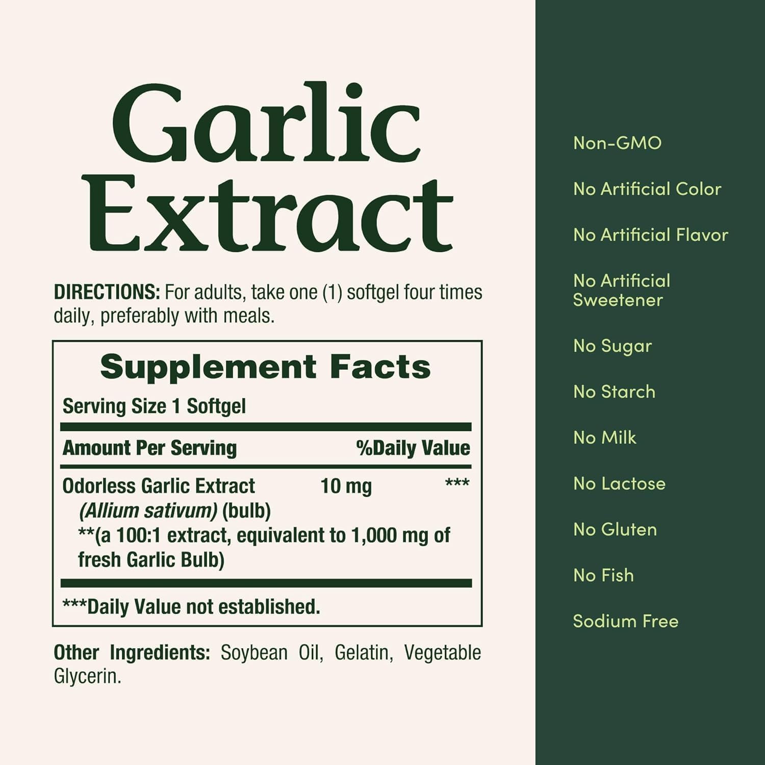 Nature’s Bounty Garlic Extract 1000 mg Softgels 100 ea (Pack of 2)