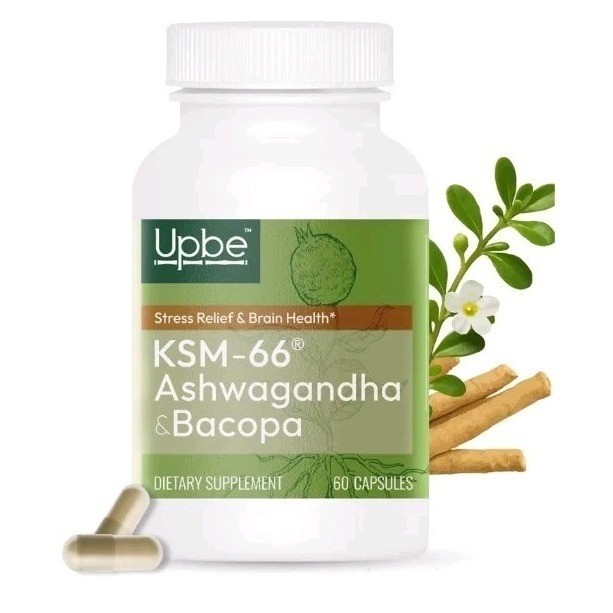 2 Pack, Upbe KSM-66 Ashwagandha & Bacopa – 120 Capsules Exp 06/2027 -NEW, Sealed