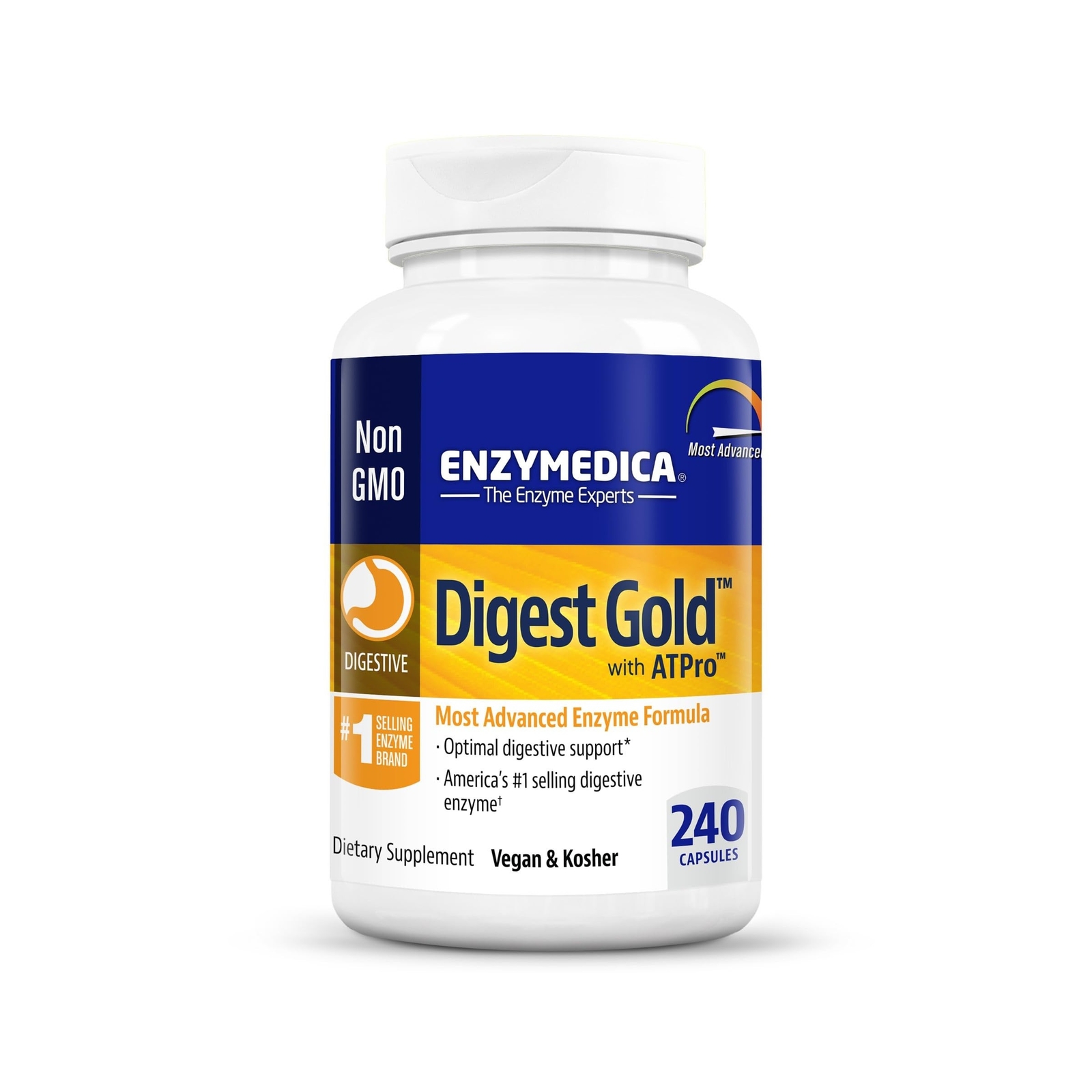 Enzymedica Digest Gold + ATPro, Maximum Strength, Fast-Acting, Helps Digest L…