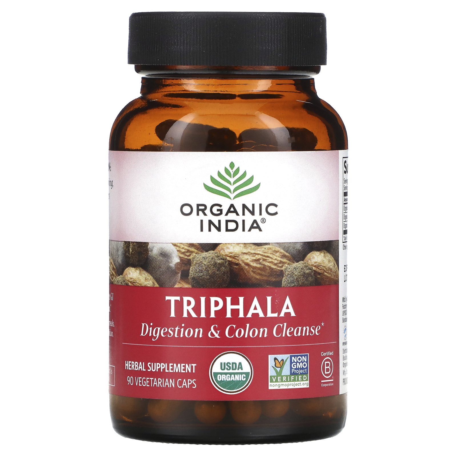Organic India Triphala Digestion Colon Cleanse 90 Veggie Caps B-Corp,