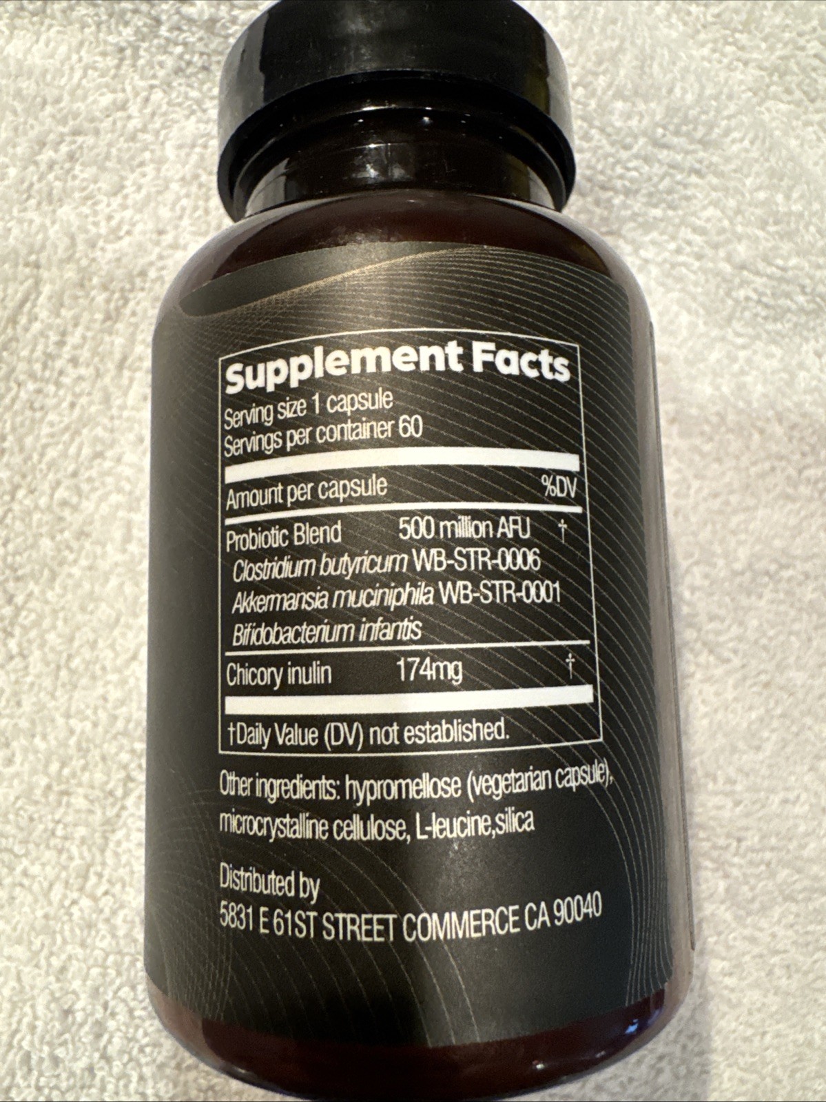 Akkermansia Probiotic with Prebiotic Fiber EXP:07/2028. 60 Caps