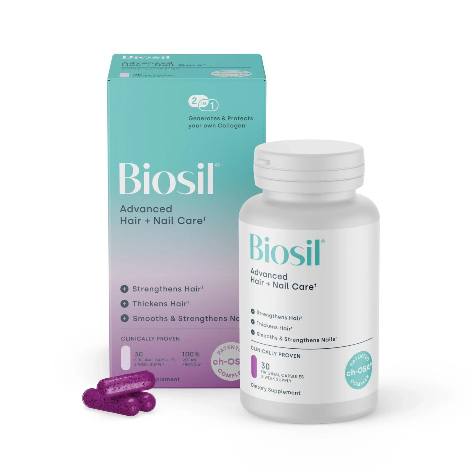 Biosil Advanced Hair Nail Care 30 Capsules Grow Strengthen exp 08/2027