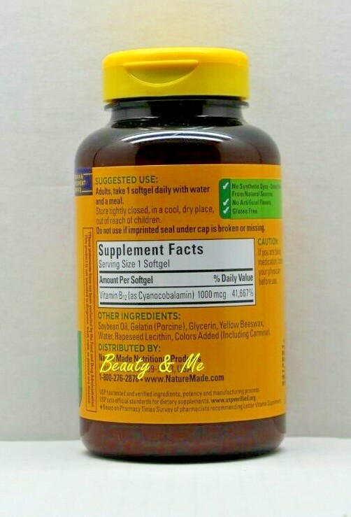 Nature Made Vitamin B12 1000mcg, 400 Softgels
