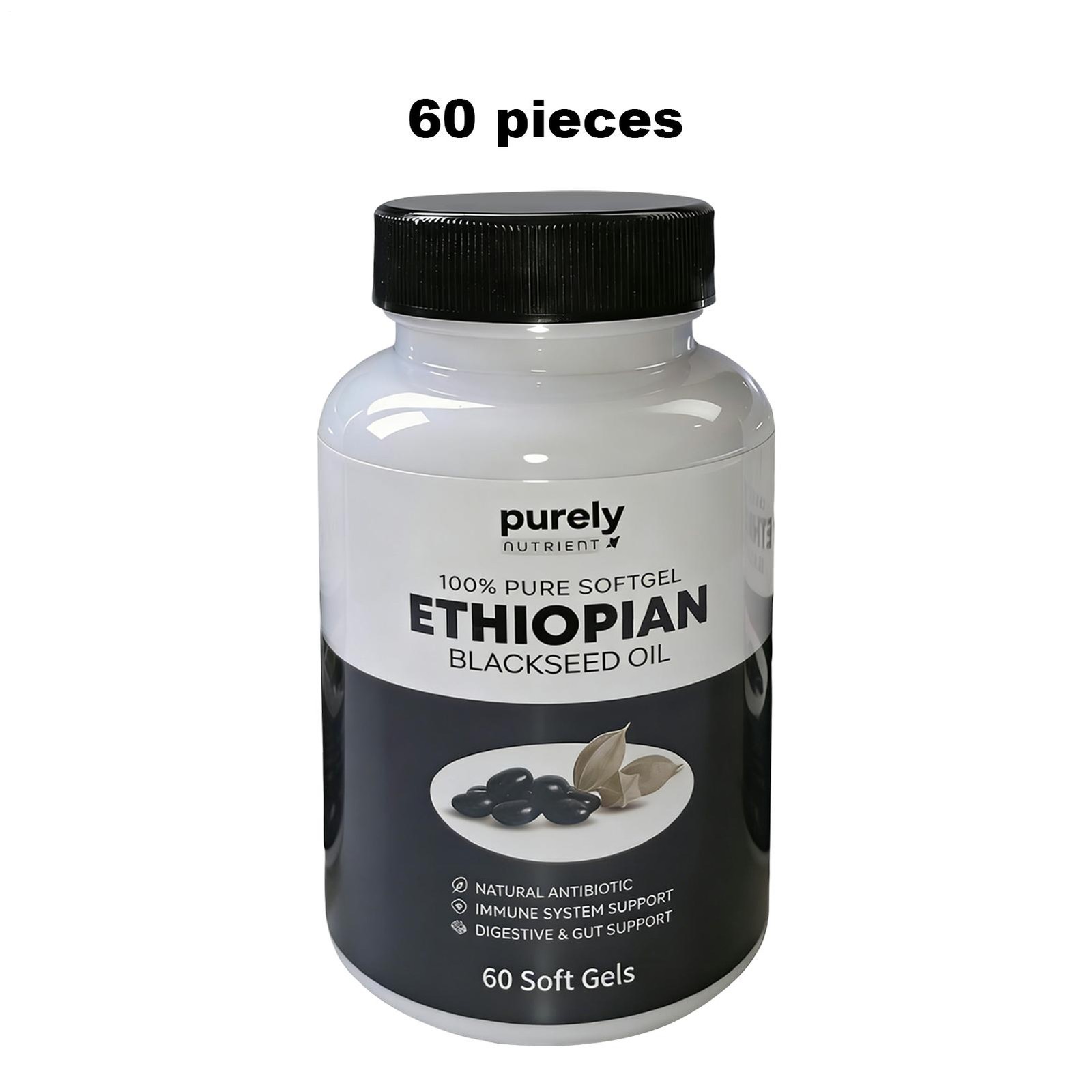 Ethiopian Black Seed Oil Softgels | 60 Softgels Immune, Digestive & Gut Support