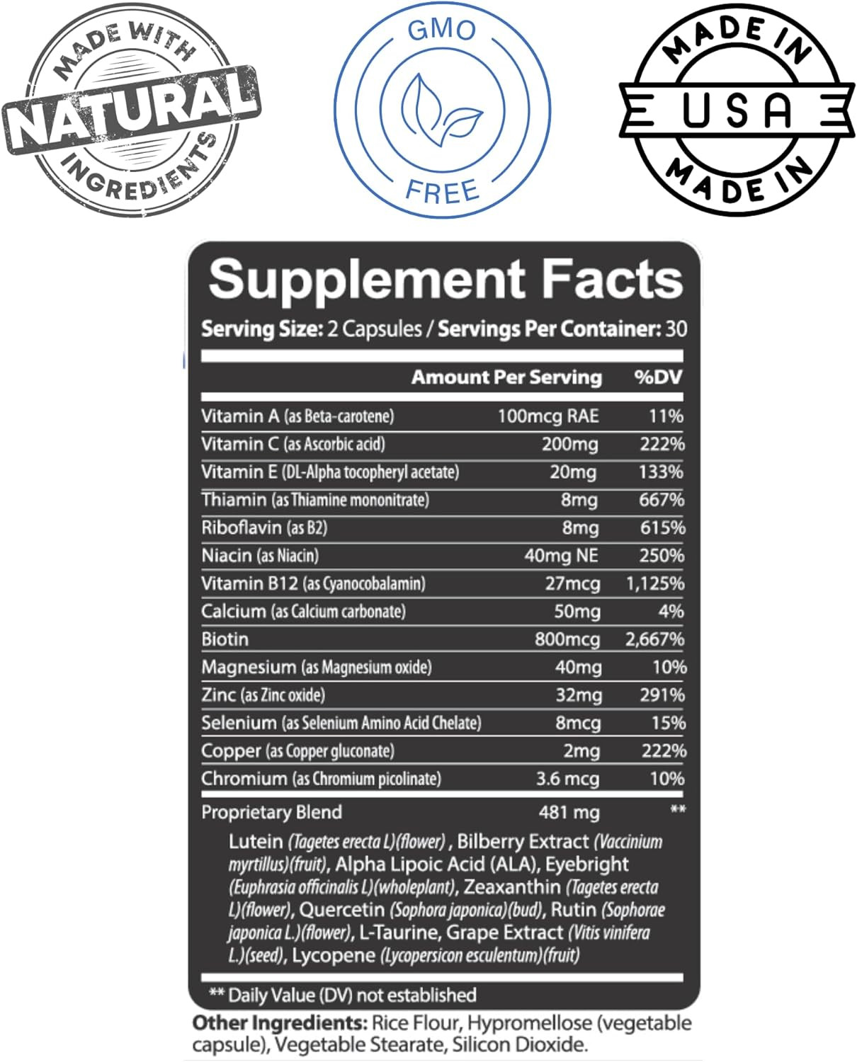 Kaya Naturals Eye Health Supplement – Lutein & Zeaxanthin – Supports Eye Strain,