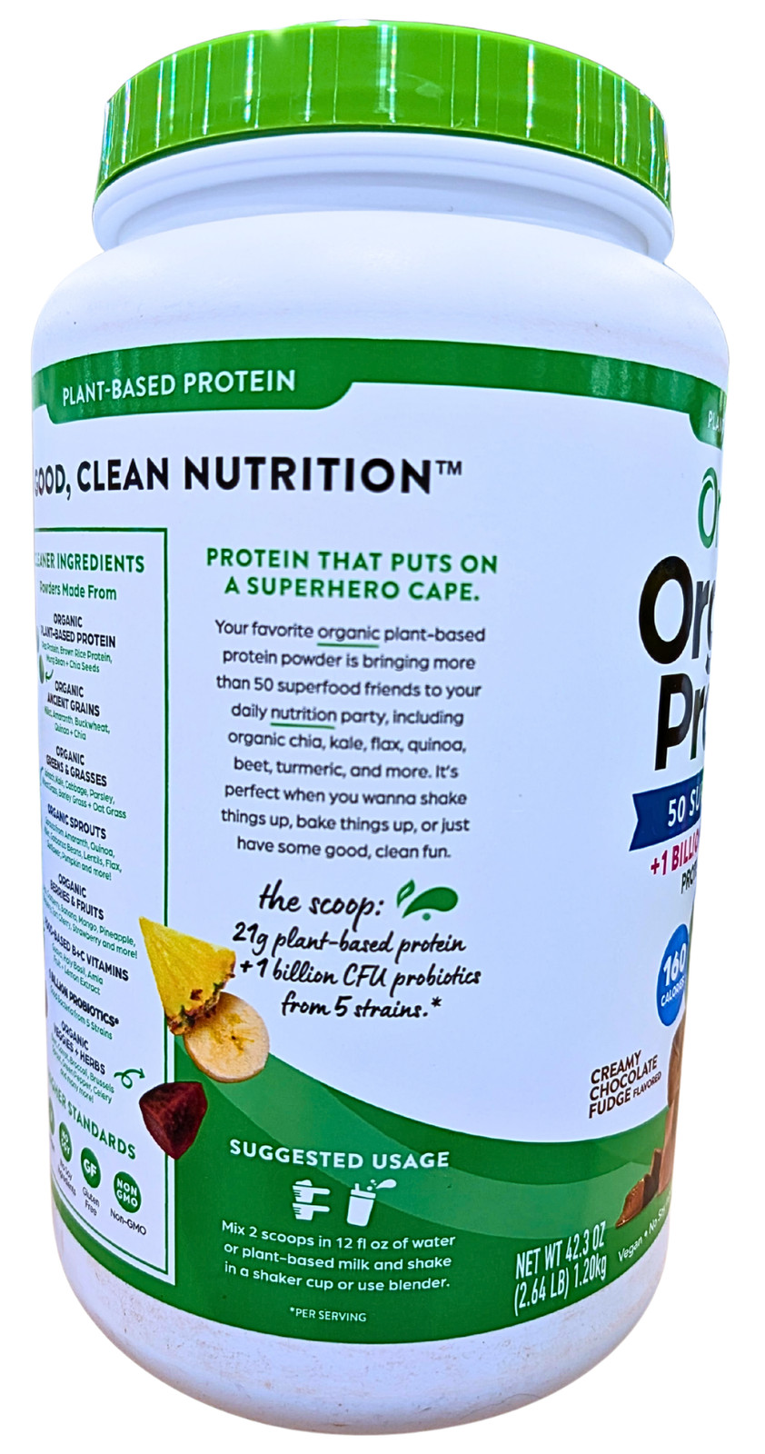 Orgain Organic Protein & Superfoods Chocolate Fudge Flavor 2.64 Lbs EXP 01/2027