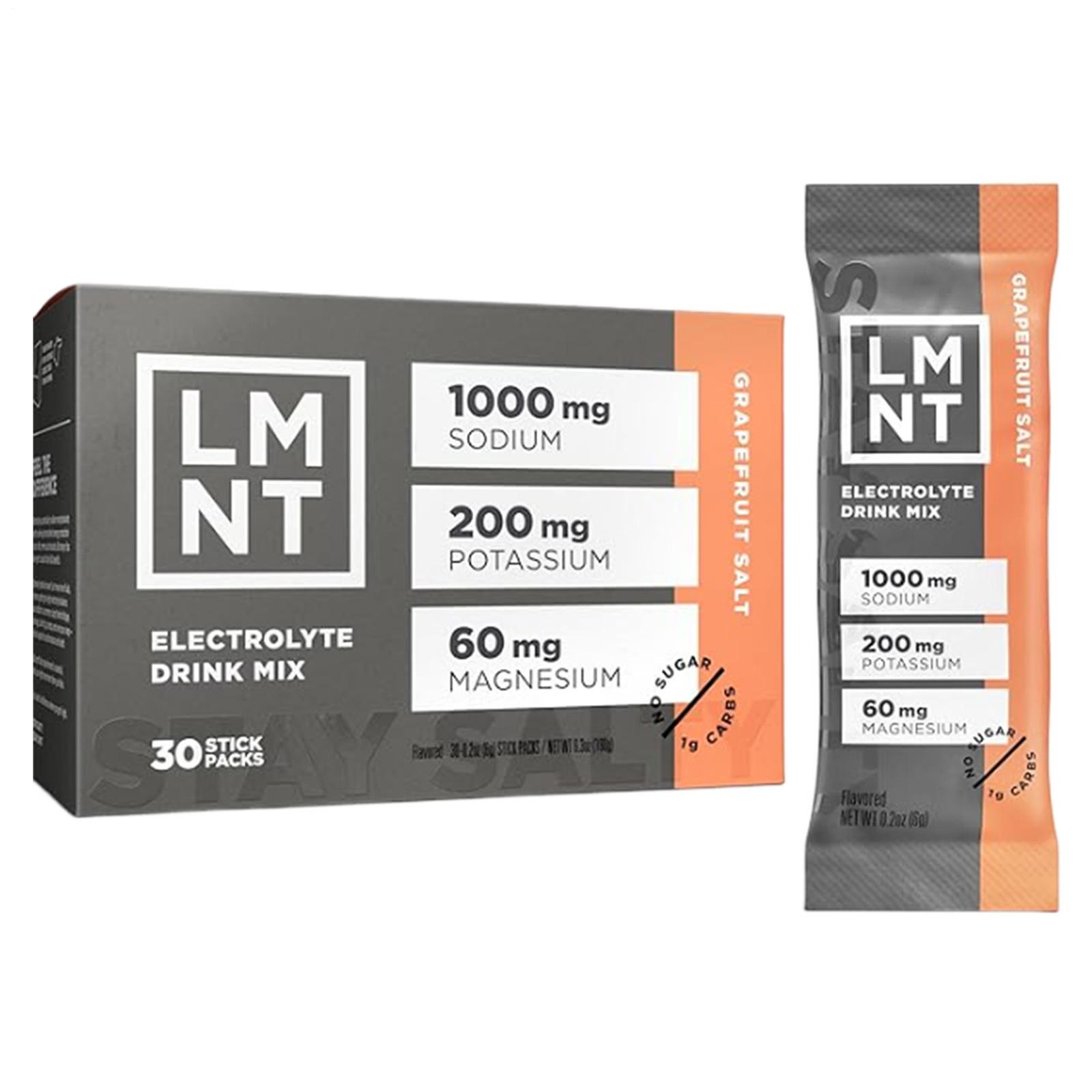 LMNT Electrolytes: 30-Pack Raspberry Salt | Grapefruit | ZERO-Sugar | NEW Keto 1