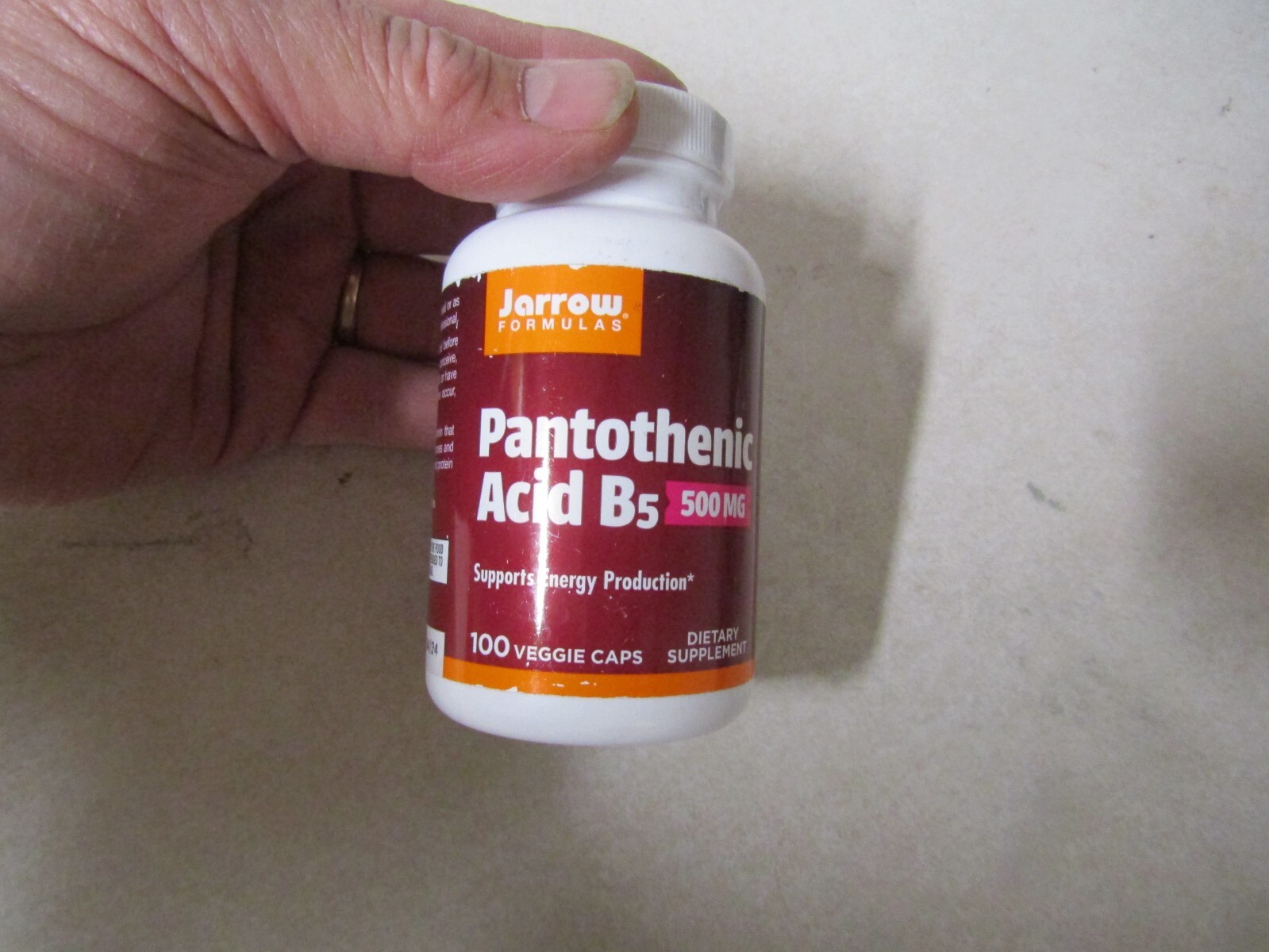 ONE BOTTLE OF JARROW FORMULAS PANTOTHENIC ACID B5 EXP 4/24 500 MG 100 GEL CAPS