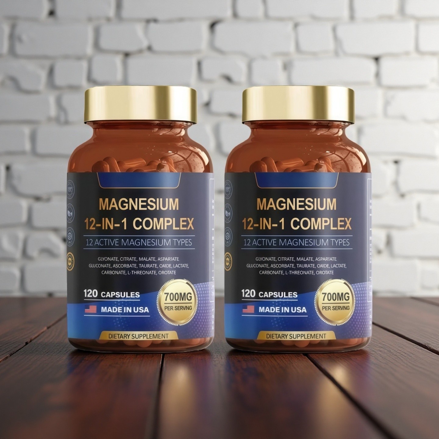 12 Forms Magnesium Complex 2 Pack Glycinate L-Threonate Muscle & Sleep Support